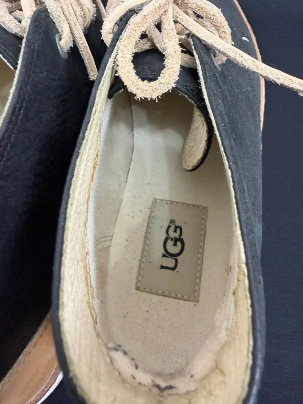 UGG Faded Black Suede Olli High Top Sneakers Shearling 8